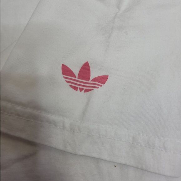 ADIDAS white drawn Shmoofoil pink graphic unisex short sleeve t-shirt S - Picture 8 of 13